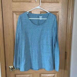 Duluth Trading LightweightHeather Blue Longtail T Scoopneck XXL